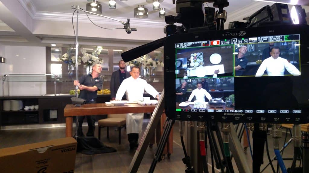 Hyatt cooking show video production with Convergent Design Apollo