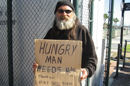 Homeless man downtown San Diego