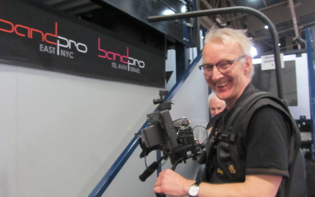 Johan Hellsten, inventor of Easyrig camera stabilization system at NAB 2015
