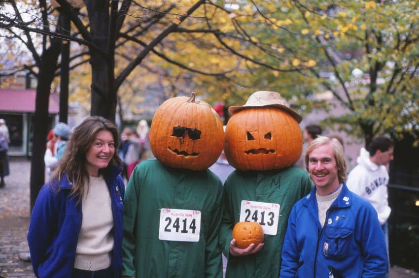 patty mooney mark schulze pumpkin heads happy halloween at boston costume dash