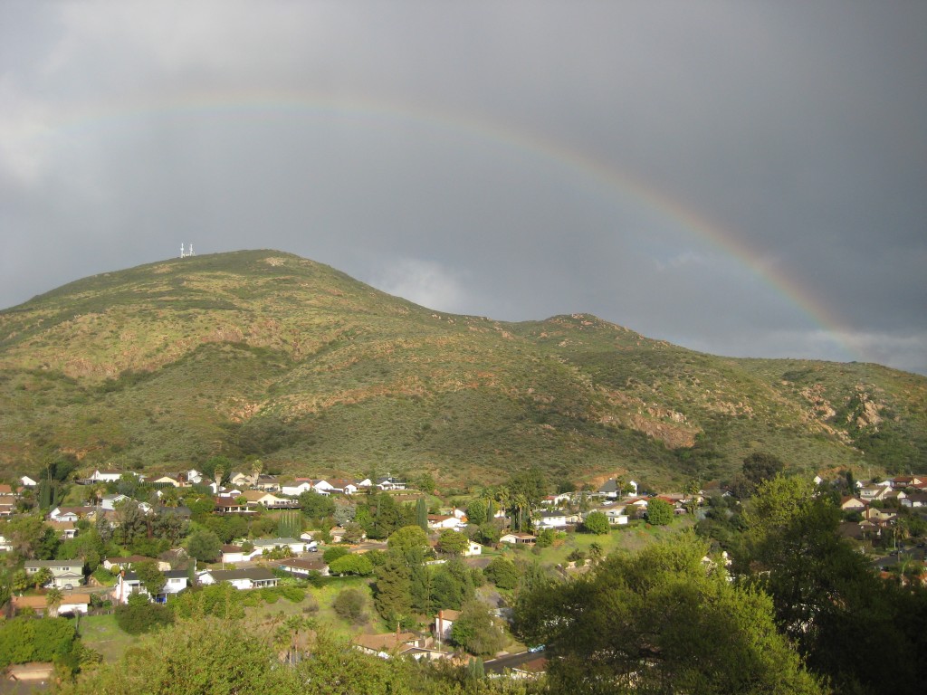 happiness - Cowles Mountain with Rainbow - Photo by Patty Mooney