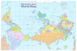 Upside down world map Christchurch