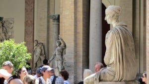 Vatican City Treasures courtyard with statues