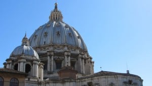 St. Peter's Basilica domes near Vatican