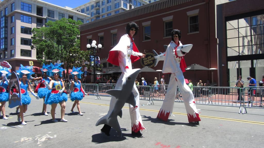 SDCC Costumed Characters March along 5th Avenue in San Diego Gaslamp 