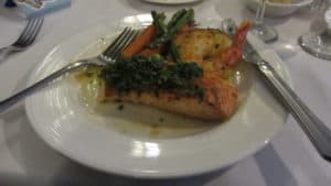 hornblower dinner cruise salmon entree