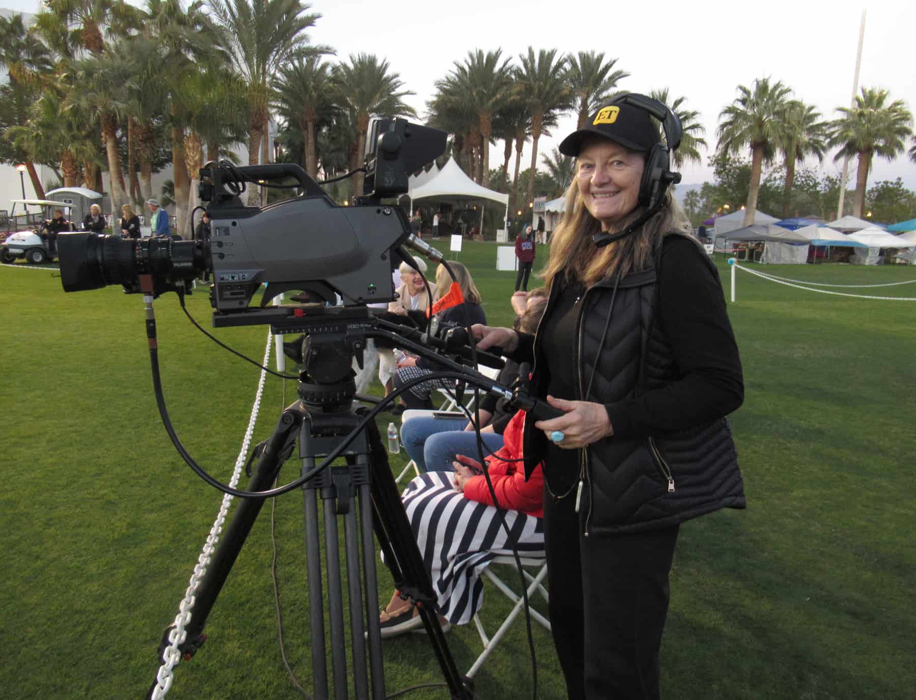 Patricia Mooney operates camera at Kennel Dog Show Palm Springs