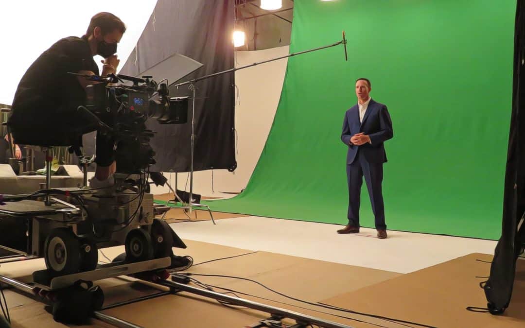 drew brees broadcast green screen studio