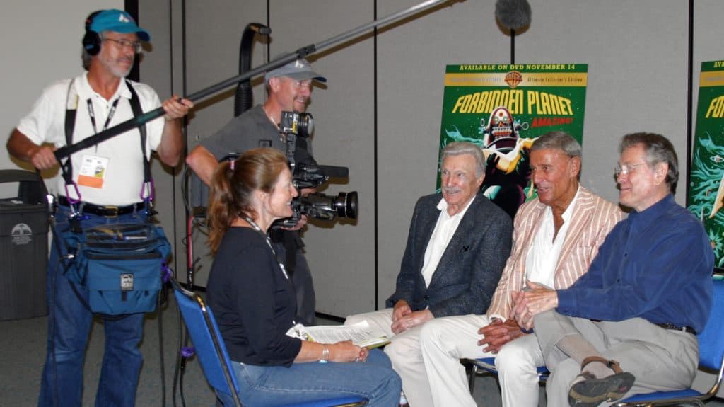 forbidden planet cast warren stevens richard anderson and earl holliman interviewed by Patricia Mooney and Mark Schulze with Bill Manning on boom pole