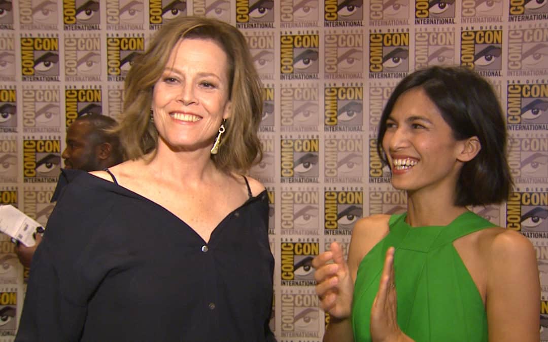 sigourney weaver elodie yung san diego comic con broadcast video production celebrity