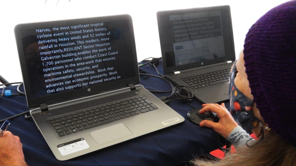 teleprompter with double laptops