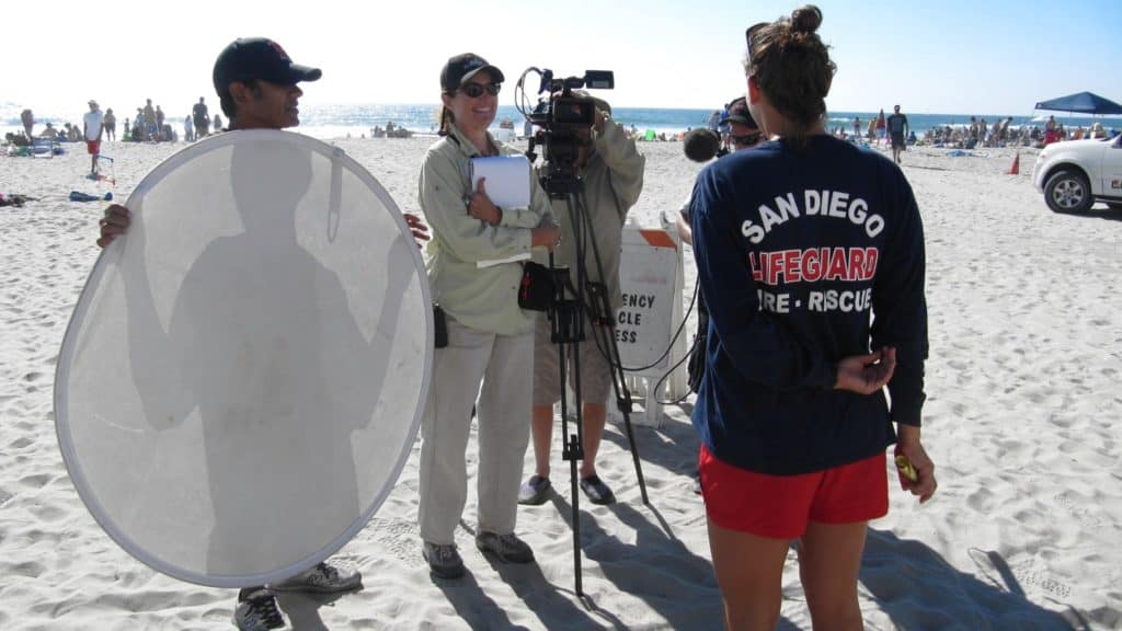 san diego video producer san diego lifeguard shoot weather channel beach mark schulze patty mooney