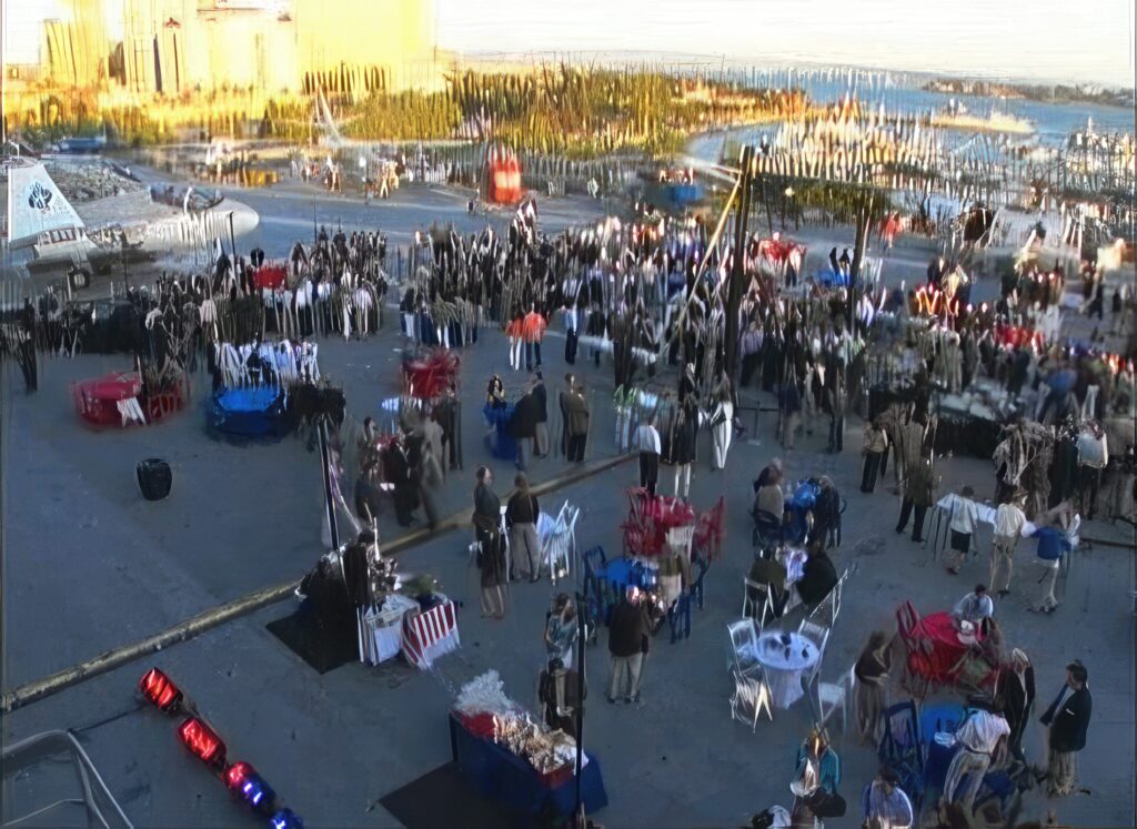 OAAA Conventioneers aboard flight deck of USS Midway 2007 Watts Wacker story