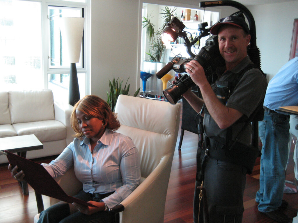 DP Mark Schulze directs Dawnn Butler in Oprah Dinner of a Lifetime Shoot in San Diego Photo by Patty Mooney