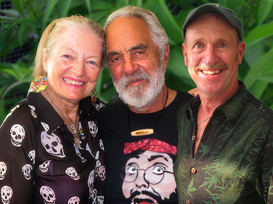 Patty Mooney and Mark Schulze producers of Nectarball: The Story of Cannabis with Tommy Chong who appears in the award-winning documentary