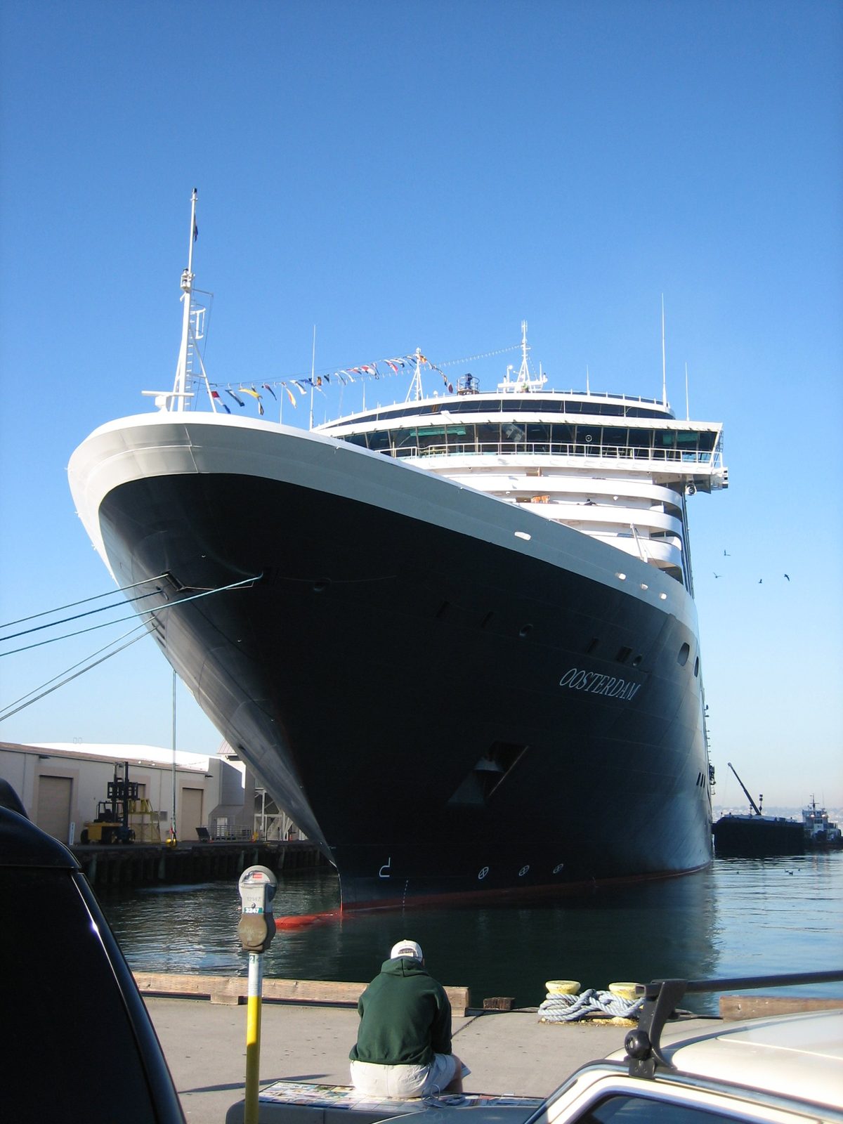 Holland America's Oosterdam cruise ship docked in San Diego